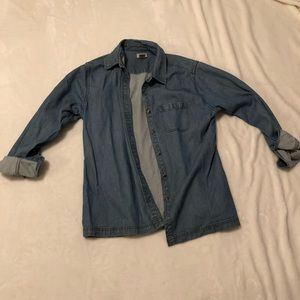 LL Bean Jean blue button up Shirt